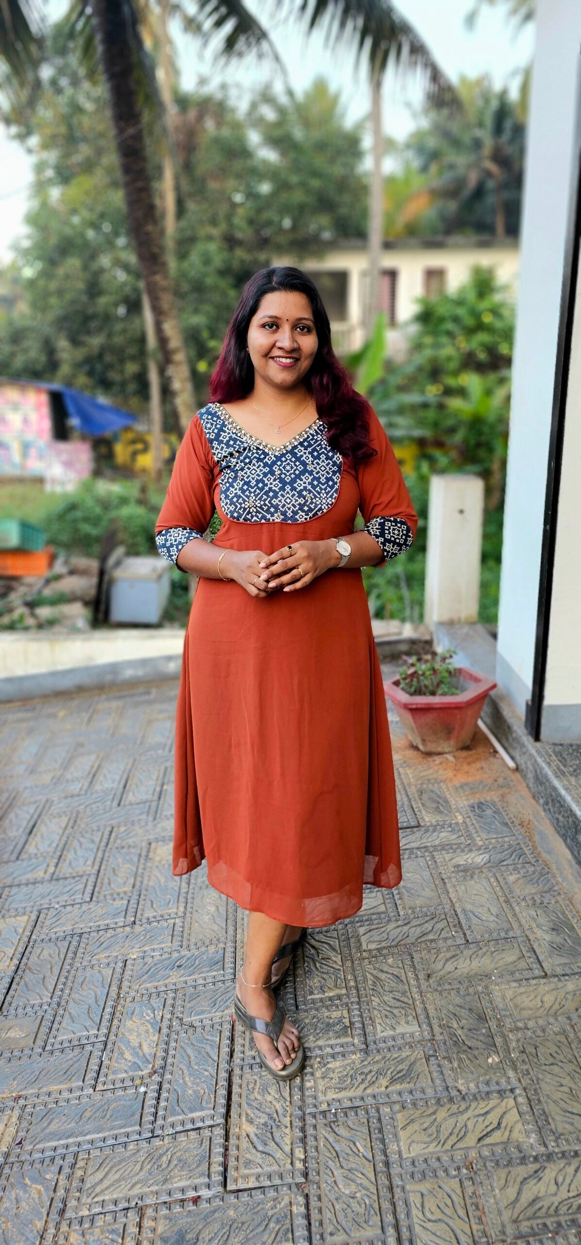 ‘Hima’ Rustic Georgette Mashru Yoke Kurti – Jhanvi Fashions image 1