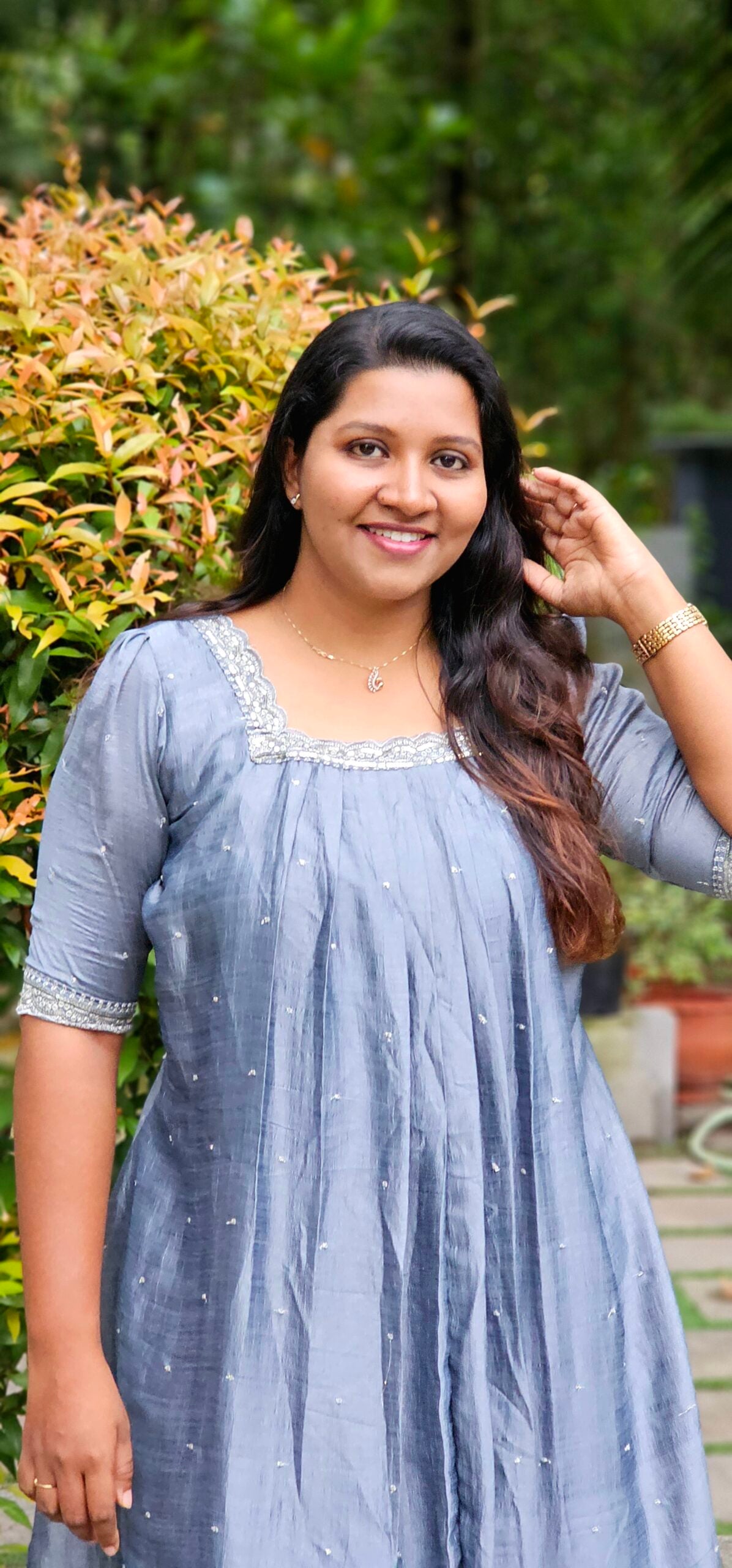 Moha Hash  Vichithra Silk Pleated Kurti image 1