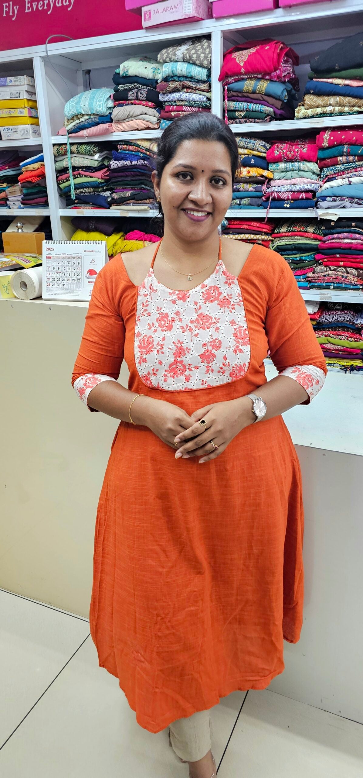 'Hazel'  Rust Orange Slub Cotton Aline Top with Back tie Halter Neck image 0