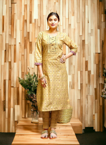 Kerala handloom A line Kurta-Brown - Byhand I Indian Ethnic Wear Online I  Sustainable Fashion I Handmade Clothes