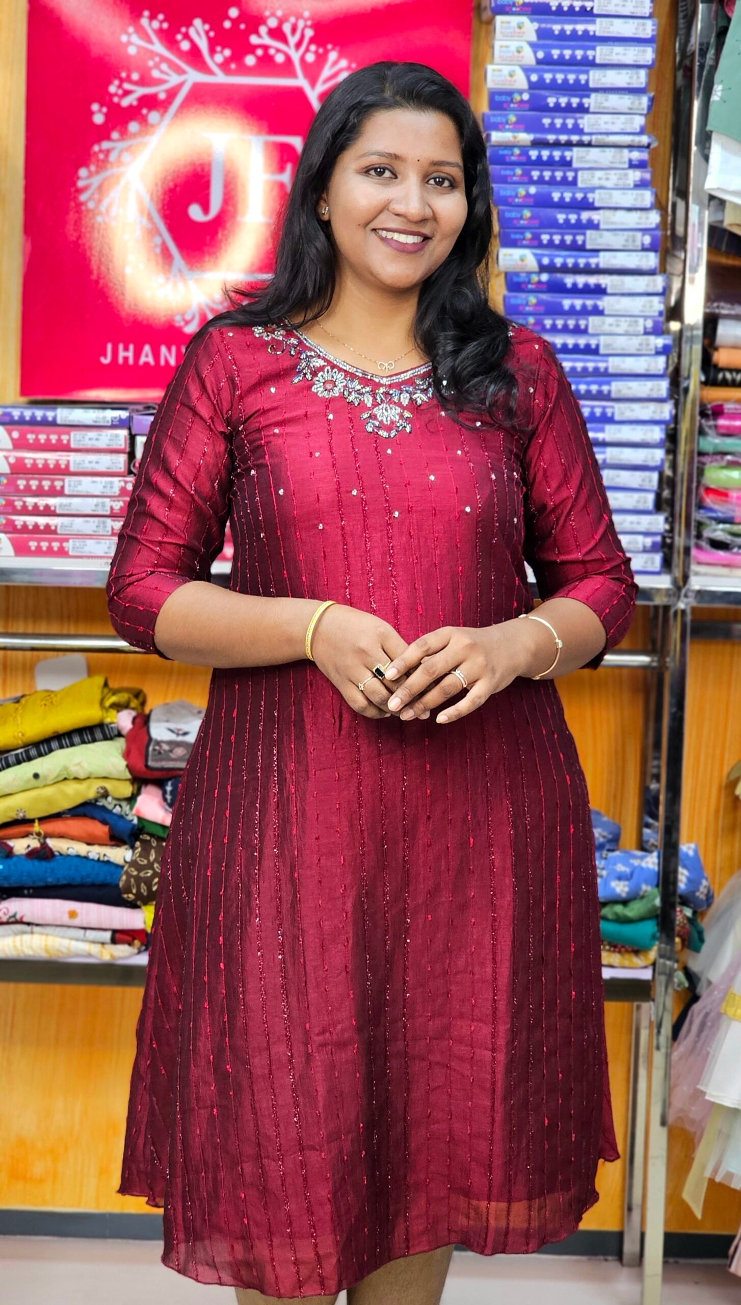 Solid Maroon in Viscose Kurti